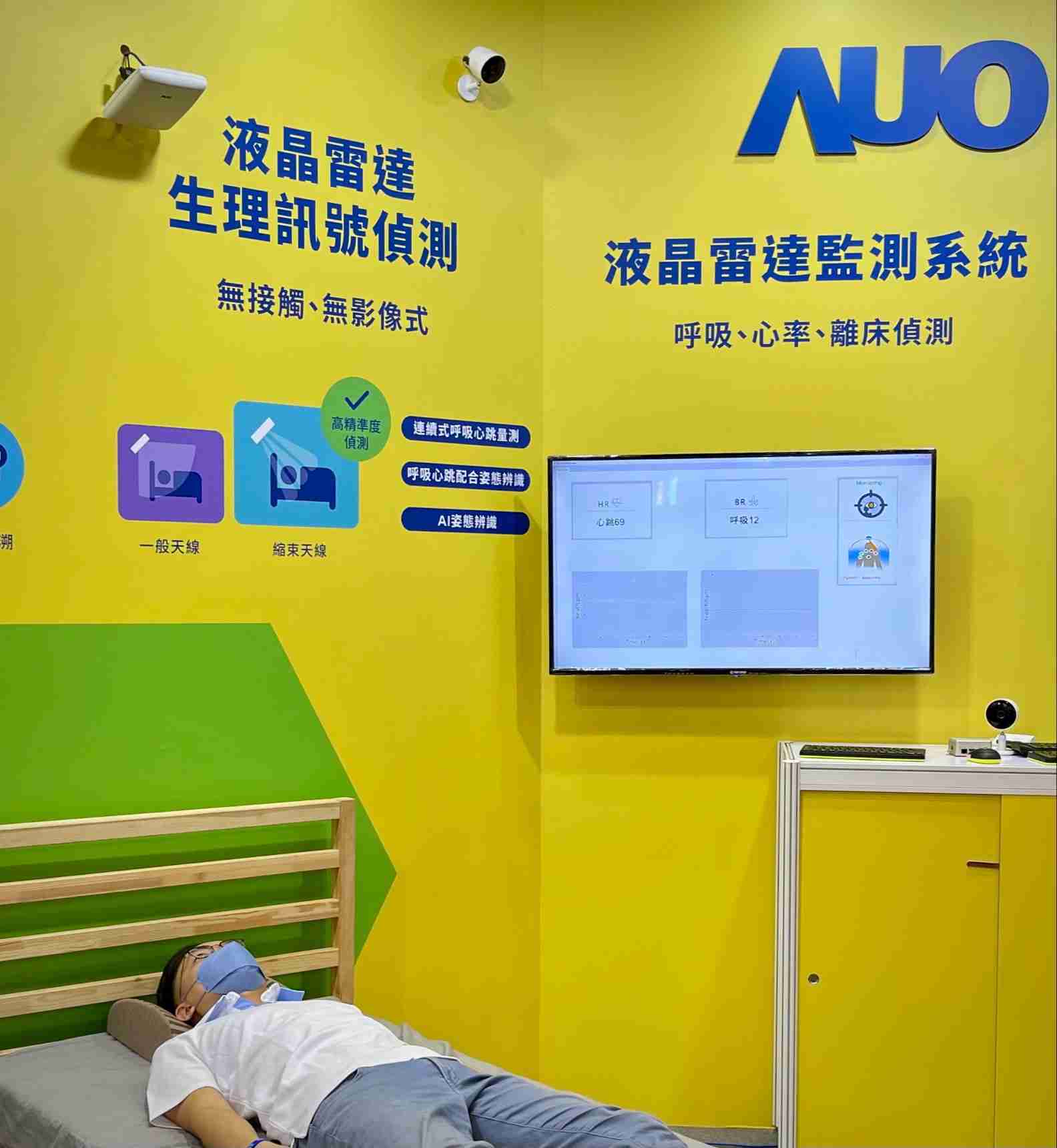 优游UB8颐康「无接触生理监测雷达」，，，免除传统线路与贴片束缚，，，，精准侦测呼吸、、、、心跳等重要生理讯号